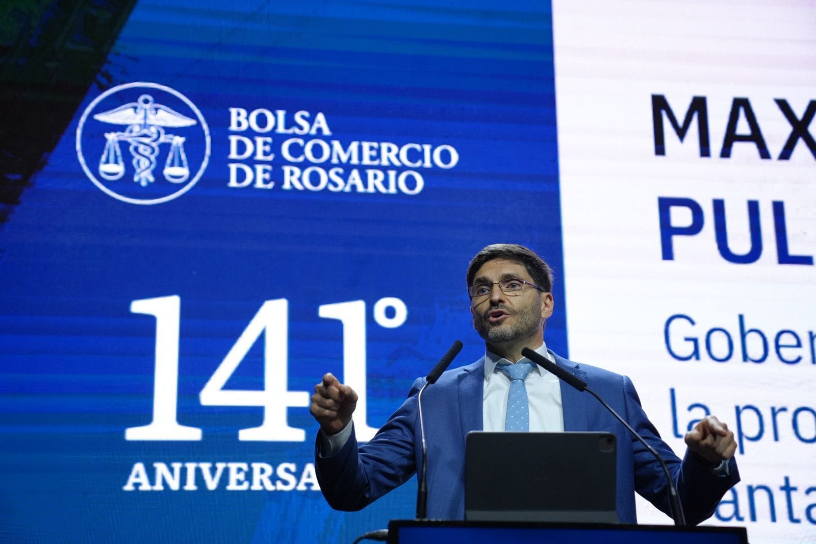 Pullaro en la Bolsa de Comercio de Rosario: En el Congreso de la Nación necesitamos votos y no vetos