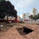 Descubrieron una estructura oculta bajo la Plaza de la Cooperación